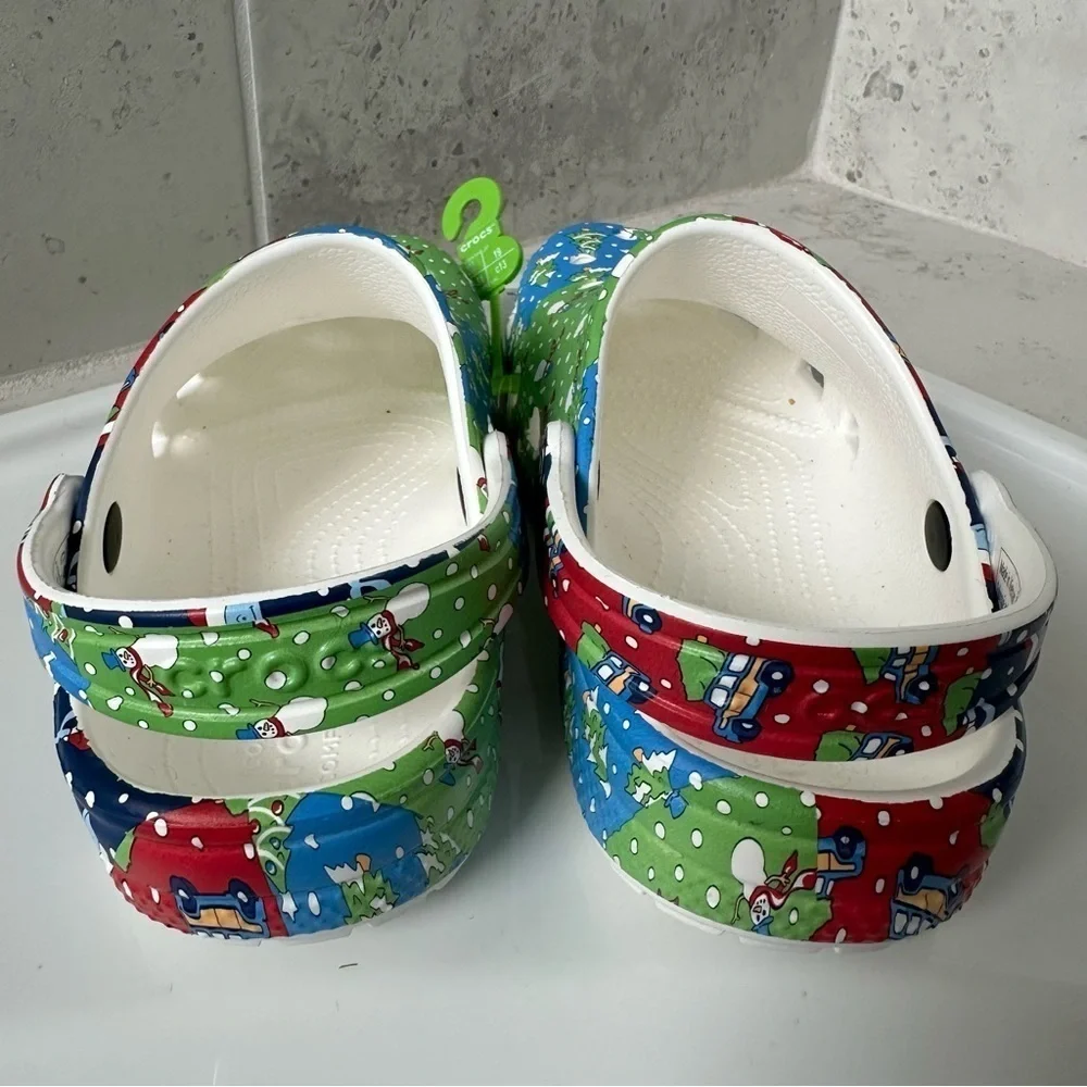 CROCS x Vineyard Vines HOLIDAY PATCHWORK CLOGS Size 13 Little Kid